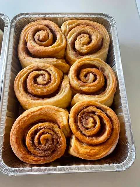 Fresh cinnamon rolls from RiotCrumb