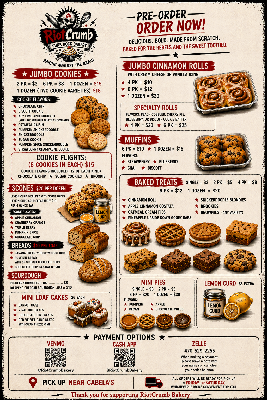 RiotCrumb Fall Menu — full seasonal menu flyer